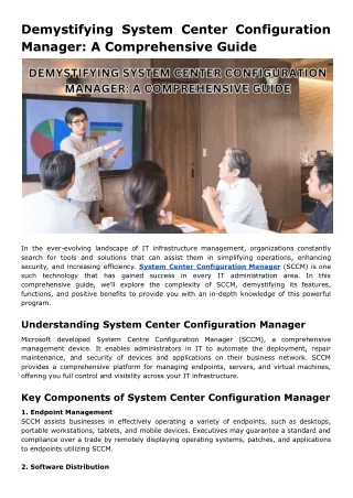 Demystifying System Center Configuration Manager: A Comprehensive Guide