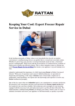 Reliable Freezer Repair Service in Dubai