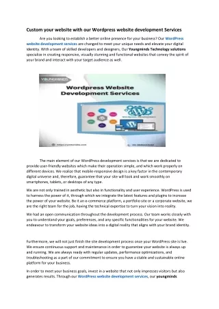 Wordpress website development services