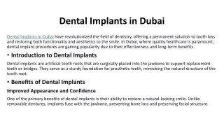 Dental Implants in Dubai