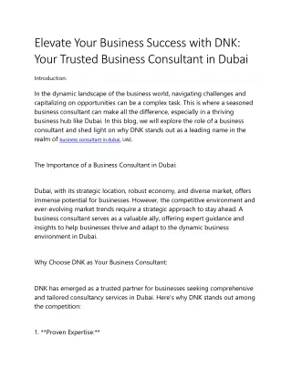 business consultant in dubai