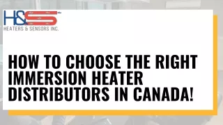 Selecting the Ideal Immersion Heater Distributor in Canada!