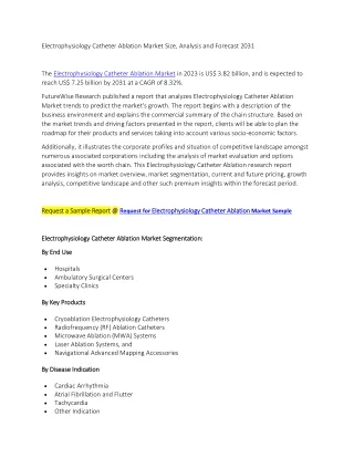 Electrophysiology Catheter Ablation Market Size, Analysis and Forecast 2031