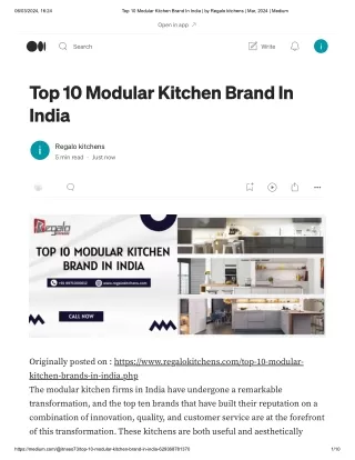 Top 10 Modular Kitchen Brand In India