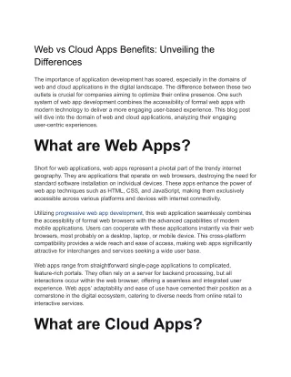 Web vs Cloud Apps Benefits_ Unveiling the Differences