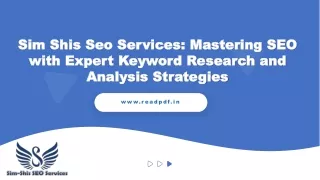 Sim Shis Seo Services: Mastering SEO with Expert Keyword Research and Analysis S