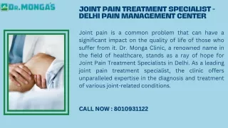 Joint Pain Treatment Specialist - Delhi Pain Management Center | 8010931122