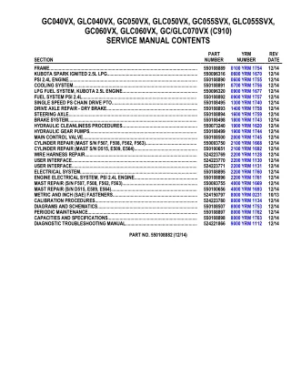 YALE (C910) GC070VX LIFT TRUCK Service Repair Manual