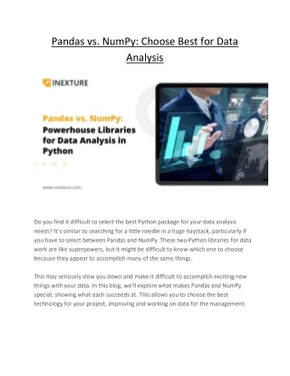 Pandas vs. NumPy Choose Best for Data Analysis