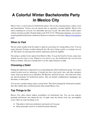 A Colorful Winter Bachelorette Party in Mexico City