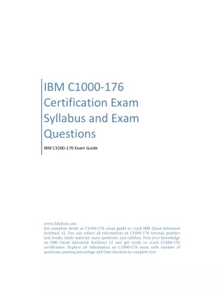 IBM C1000-176 Certification Exam Syllabus and Exam Questions