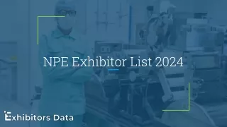 NPE Exhibitor List 2024