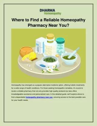 Where to Find a Reliable Homeopathy Pharmacy Near You