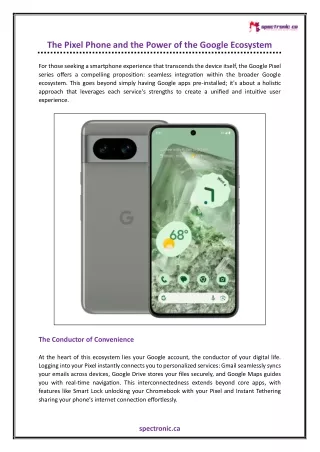 The Pixel Phone and the Power of the Google Ecosystem