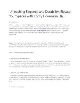 epoxy flooring in uae