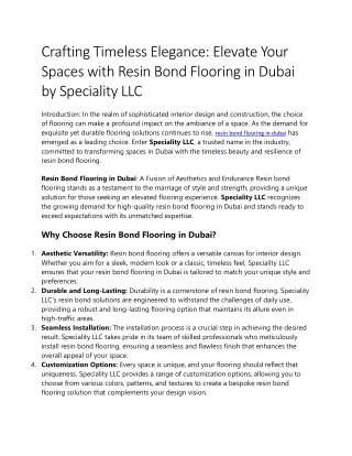 resin bond flooring in dubai
