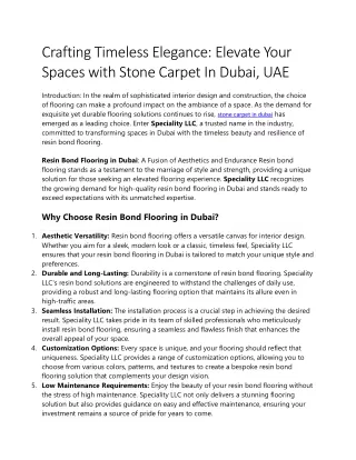 stone carpet in dubai