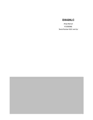 DAEWOO DOOSAN DX420LC EXCAVATOR Service Repair Manual SN：5001 and Up