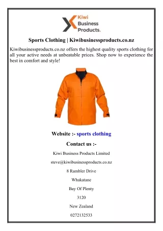 Sports Clothing  Kiwibusinessproducts.co.nz