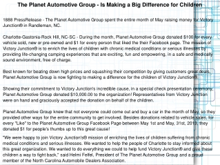 The Planet Automotive Group - Is Making a Big Difference for