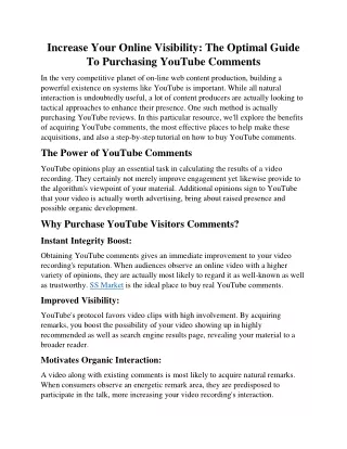 Increase Your Online Visibility: The Paramount Guide To Purchasing YouTube Audie