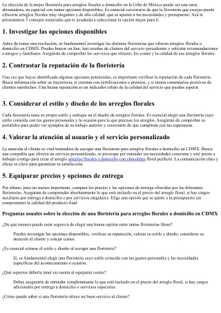 Cinco consejos para escoger la mejor floristería para arreglos florales a domici