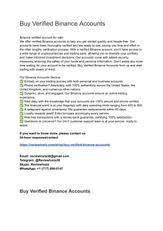 Buy Verified Binance Accounts