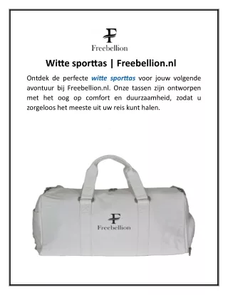 Witte sporttas  Freebellion.nl