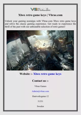 Xbox retro game keys  Vbrae.com