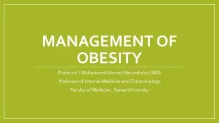 Management of obesity