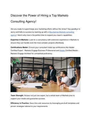 Discover the Power of Hiring a Top Marketo Consulting Agency