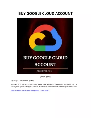 GOOGLE CLOUD ACCOUNT