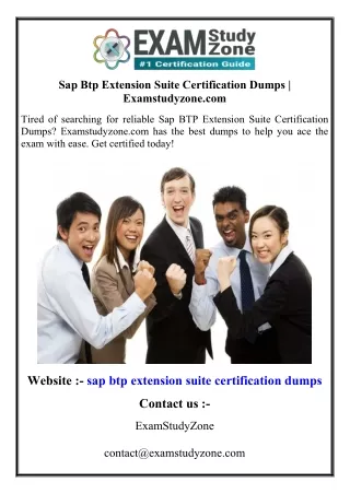 Sap Btp Extension Suite Certification Dumps  Examstudyzone.com