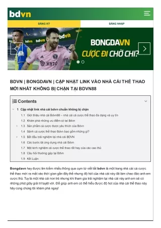 BDVN | BONGDAVN | CẬP NHẬT LINK VÀO NHÀ CÁI THỂ THAO MỚI NHẤT KHÔNG BỊ CHẶN TẠI