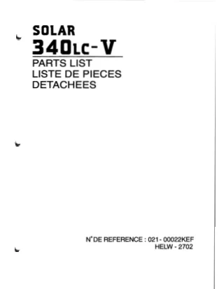 DAEWOO DOOSAN SOLAR 340LC-V EXCAVATOR Service Repair Manual