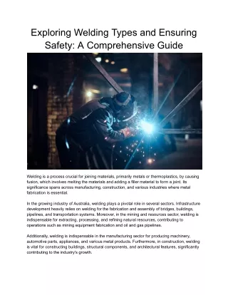 Exploring Welding Types and Ensuring Safety_ A Comprehensive Guide