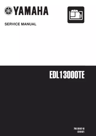 Yamaha EDL13000TE Generator Service Repair Manual