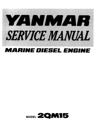 Yanmar 2QM15 Marine Diesel Engine Service Repair Manual