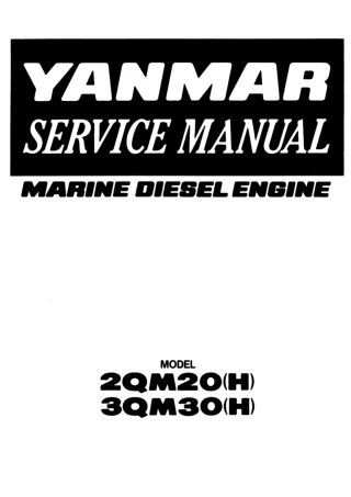 Yanmar 2QM20B Marine Diesel Engine Service Repair Manual