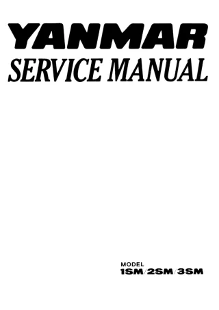 Yanmar 2SM Marine Diesel Engine Service Repair Manual