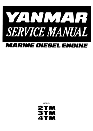 Yanmar 2TM Marine Diesel Engine Service Repair Manual