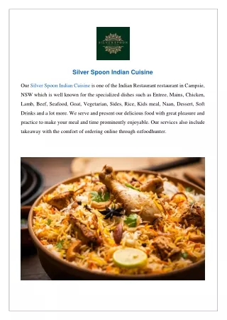 Flat $5 Off Silver Spoon Indian Cuisine Campsie - Order Now