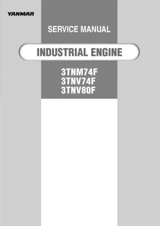 Yanmar 3TNM74F Industrial Engine Service Repair Manual