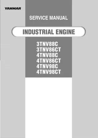 Yanmar 3TNV86CT Industrial Engine Service Repair Manual