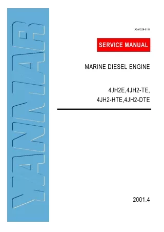 Yanmar 4JH2E Marine Diesel Engine Service Repair Manual