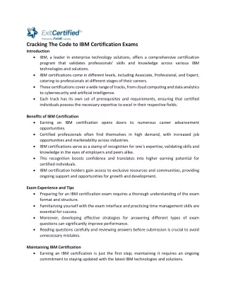 Cracking The Code to IBM Certification Exams