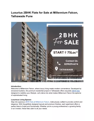 Luxurius 2BHK Flats for Sale at Millennium Falcon, Tathawade Pune (2)