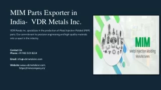 MIM Parts Exporter in India, Best MIM Parts Exporter in India