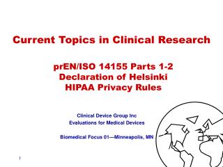 Current Topics in Clinical Research