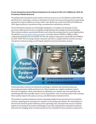 Key Strategies Adopted by Leading Companies in the Postal Automation System